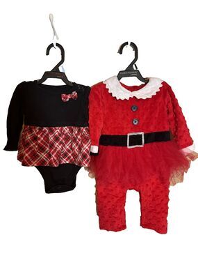 Baby Girl Christmas Mud Pie Granimals 0-6m 3-6m 2 Pc Bundle Lot 1011